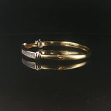 18k Yellow and White Gold 2.41cttw Diamond Heavy 23.7g Bangle Bracelet 6.75"
