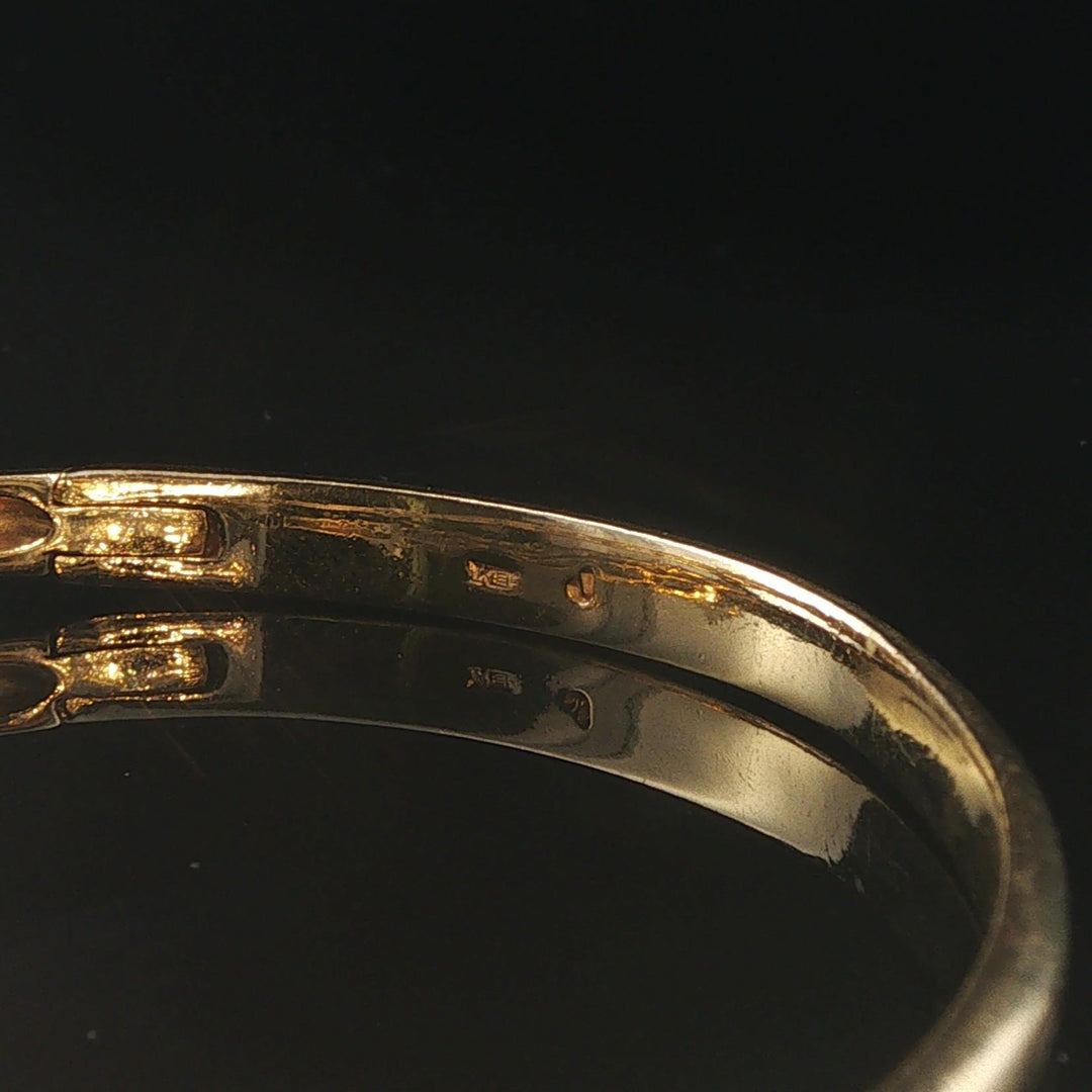 18k Yellow and White Gold 2.41cttw Diamond Heavy 23.7g Bangle Bracelet 6.75"