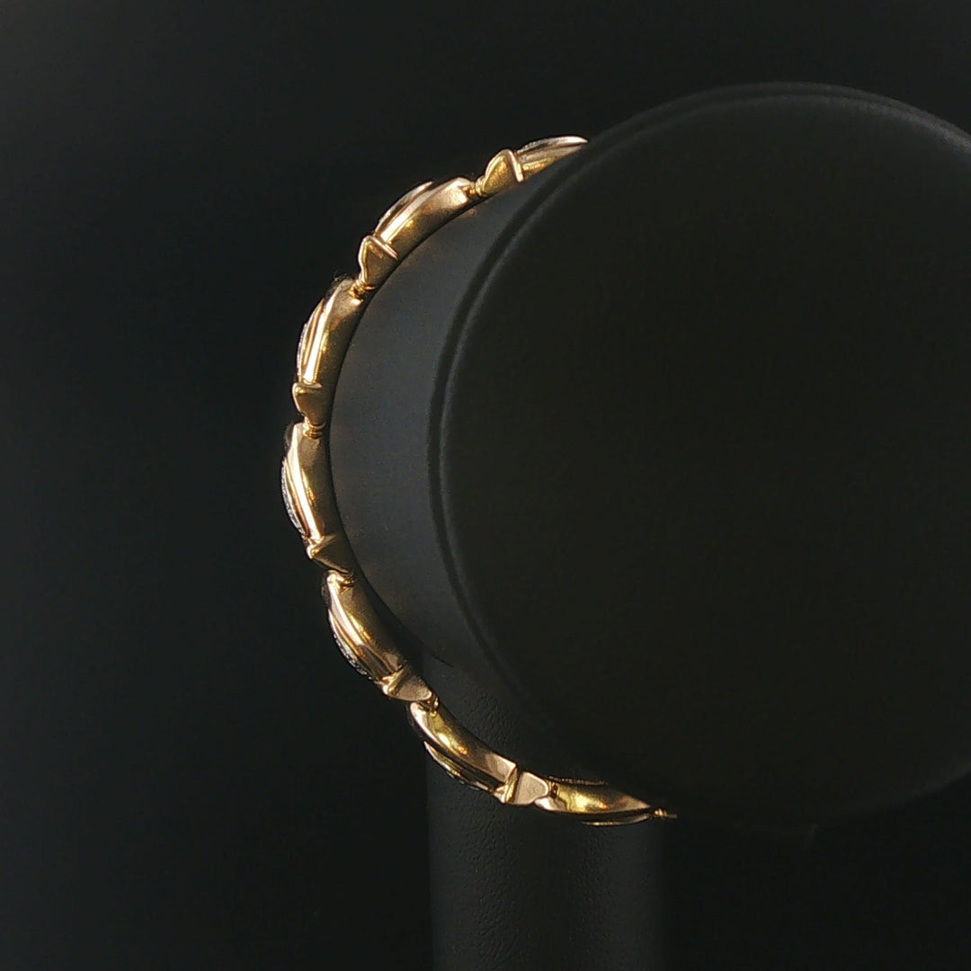 14k Yellow Gold and 1cttw Diamond 22.7g Fancy Link Bracelet 7"