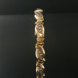 14k Yellow Gold and 1cttw Diamond 22.7g Fancy Link Bracelet 7"