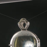14k White Gold Blue Sapphire and Diamond Vintage Locket Pendant 1.25"