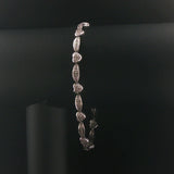 14k White Gold and 0.50cttw Diamond Fancy Heart Link Bracelet 8"