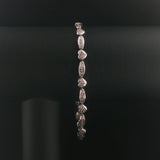 14k White Gold and 0.50cttw Diamond Fancy Heart Link Bracelet 8"