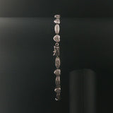 14k White Gold and 0.50cttw Diamond Fancy Heart Link Bracelet 8"