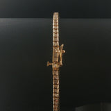 14k Yellow Gold and 2cttw Diamond Channel Set Vintage Tennis Bracelet 7"