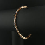 14k Yellow Gold and 0.75cttw Diamond Bar Link Vintage Tennis Bracelet 7"