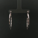 14k White Gold and 1cttw Diamond Inside Out Hoop Earrings 1.5"