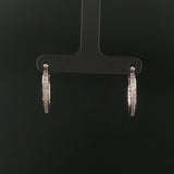 14k White Gold and 1cttw Diamond Eternity Hoop Earrings