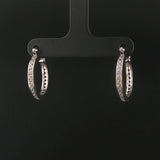 14k White Gold and 1cttw Diamond Eternity Hoop Earrings