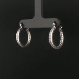14k White Gold and 1cttw Diamond Eternity Hoop Earrings