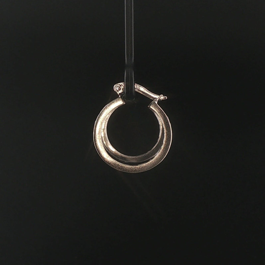 14k White Gold and 1cttw Diamond Eternity Hoop Earrings