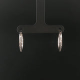14k White Gold and 1cttw Diamond Eternity Hoop Earrings