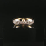 14k Yellow and White Gold 0.40cttw Diamond Men's 7mm Band Ring Size 9.5