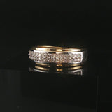 14k Yellow and White Gold 0.40cttw Diamond Men's 7mm Band Ring Size 9.5