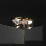 14k Yellow and White Gold 0.40cttw Diamond Men's 7mm Band Ring Size 9.5