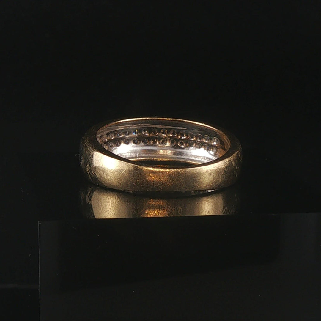 14k Yellow and White Gold 0.40cttw Diamond Men's 7mm Band Ring Size 9.5