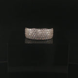 14k White Gold and Pave Set Cubic Zirconia Ladies Band Ring Size 5.75