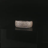 14k White Gold and Pave Set Cubic Zirconia Ladies Band Ring Size 5.75