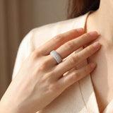 14k White Gold and Pave Set Cubic Zirconia Ladies Band Ring Size 5.75
