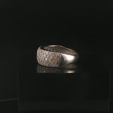 14k White Gold and Pave Set Cubic Zirconia Ladies Band Ring Size 5.75