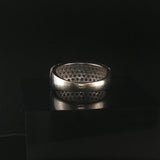 14k White Gold and Pave Set Cubic Zirconia Ladies Band Ring Size 5.75