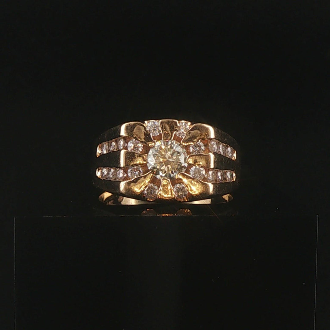 14k Yellow Gold and 1.50cttw Diamond Men's Ring Size 10.25