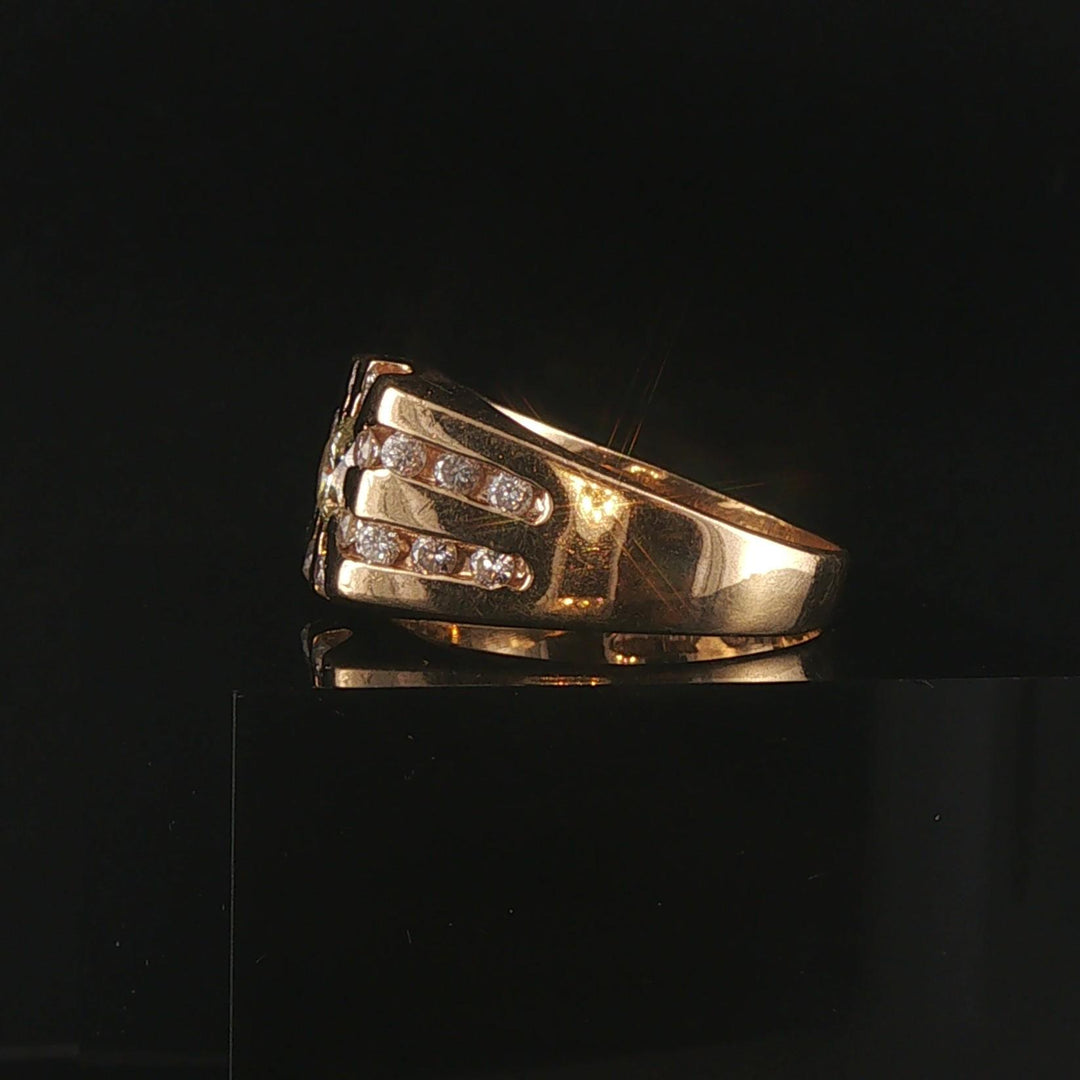 14k Yellow Gold and 1.50cttw Diamond Men's Ring Size 10.25