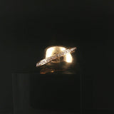 14k Yellow Gold and 0.75cttw Diamond Heavy Abstract Retro Ring Size 8