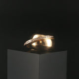 14k Yellow Gold and 0.75cttw Diamond Heavy Abstract Retro Ring Size 8