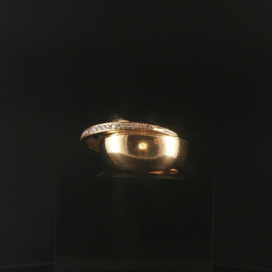 14k Yellow Gold and 0.75cttw Diamond Heavy Abstract Retro Ring Size 8