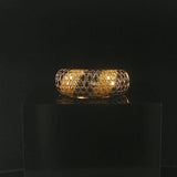 18k Yellow Gold and 1cttw Blue and Yellow Diamond Heavy Band Ring Size 7.5