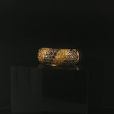 18k Yellow Gold and 1cttw Blue and Yellow Diamond Heavy Band Ring Size 7.5