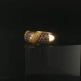 18k Yellow Gold and 1cttw Blue and Yellow Diamond Heavy Band Ring Size 7.5