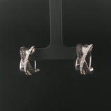 14k White Gold and 0.20cttw White and Black Diamond Huggie Earrings