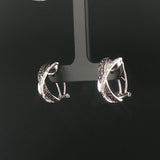 14k White Gold and 0.20cttw White and Black Diamond Huggie Earrings