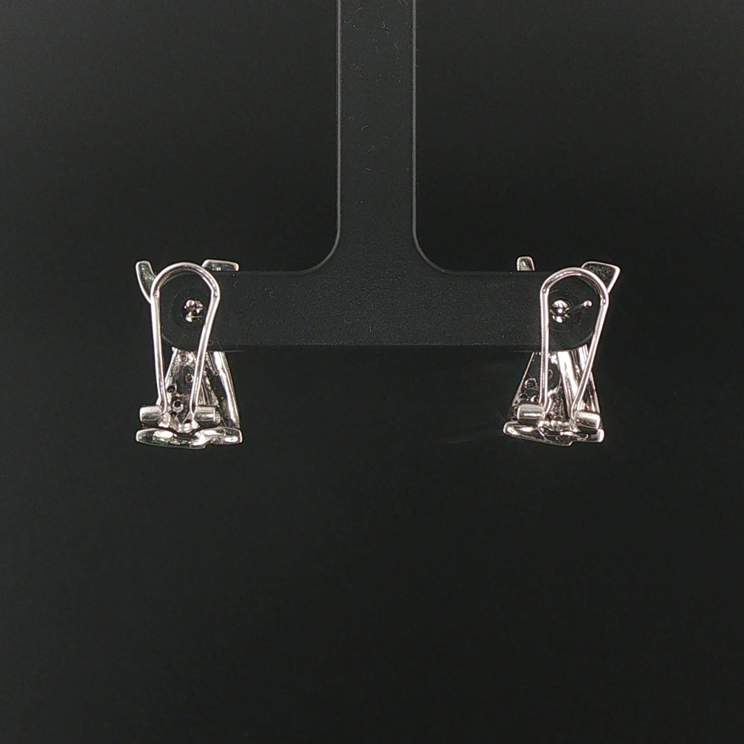 14k White Gold and 0.20cttw White and Black Diamond Huggie Earrings