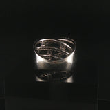 14k White Gold and 0.85cttw Diamond Crossover Band Ring Size 7.25