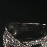 14k White Gold and 0.85cttw Diamond Crossover Band Ring Size 7.25