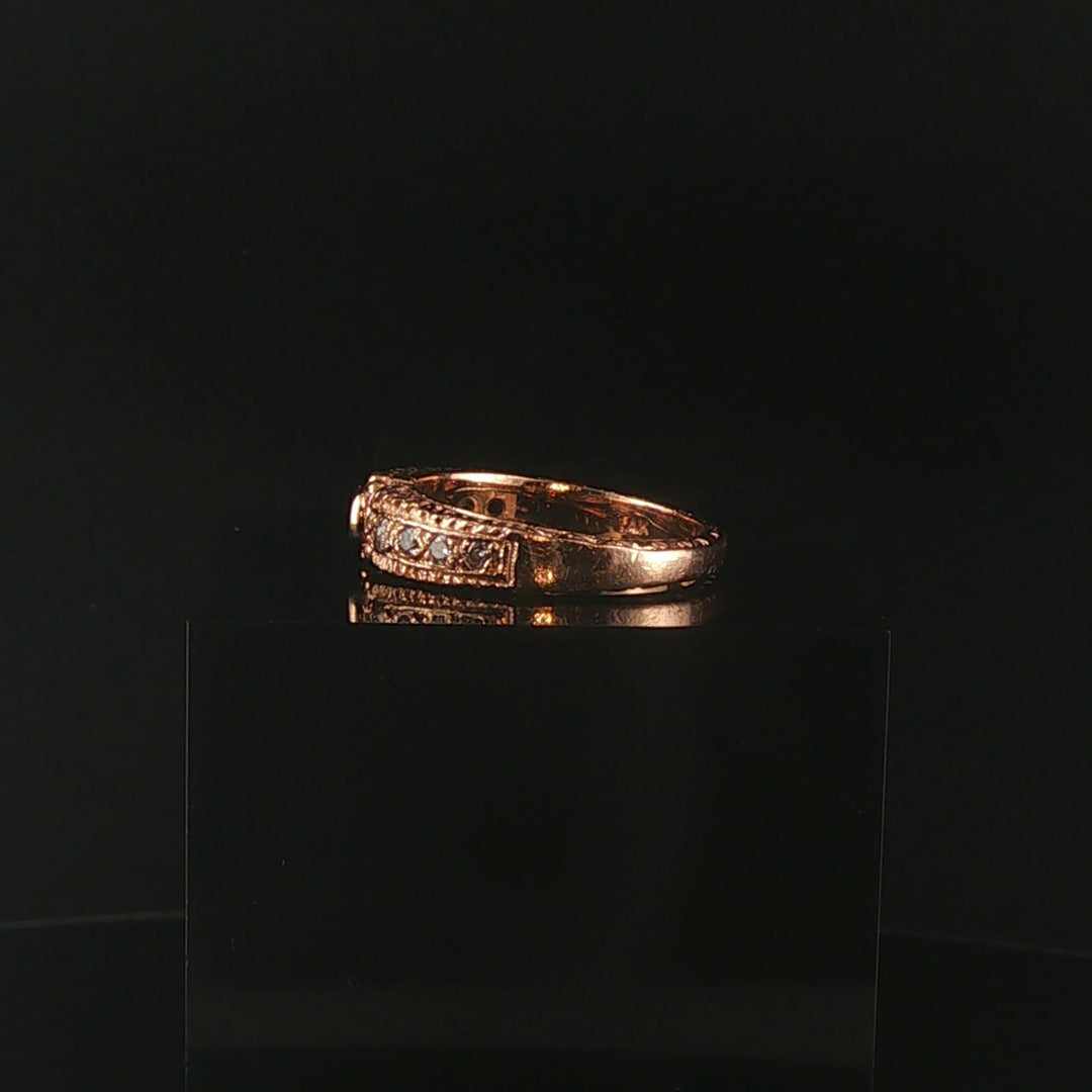 14k Rose Gold and 0.25cttw  Diamond Vintage Band Ring Size 8