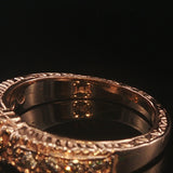 14k Rose Gold and 0.25cttw  Diamond Vintage Band Ring Size 8