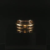 18k Yellow and White Gold 0.30cttw Diamond Vintage Two Band Ring Italy Size 6