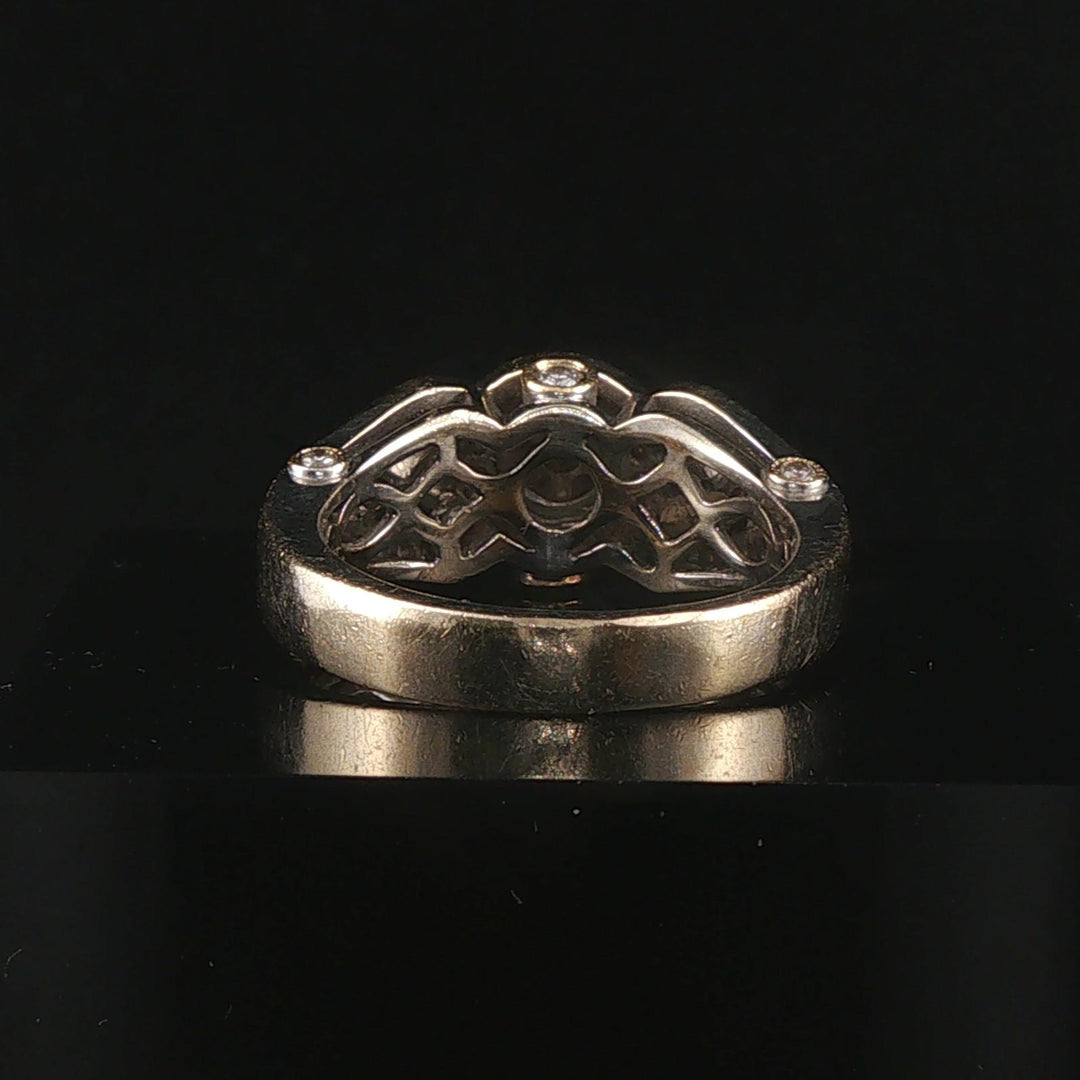 18k White and Yellow Gold 1cttw Diamond Vintage Ring Size 7.25