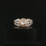 18k White and Yellow Gold 1cttw Diamond Vintage Ring Size 7.25