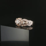 18k White and Yellow Gold 1cttw Diamond Vintage Ring Size 7.25
