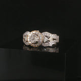 18k White and Yellow Gold 1cttw Diamond Vintage Ring Size 7.25