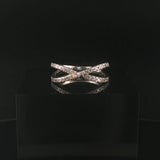 Platinum 950 and 0.50cttw Diamond Crossover Band Ring Size 7.5