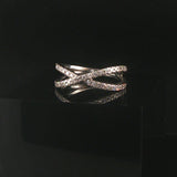 Platinum 950 and 0.50cttw Diamond Crossover Band Ring Size 7.5