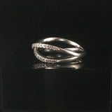 Platinum 950 and 0.50cttw Diamond Crossover Band Ring Size 7.5
