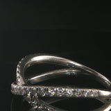 Platinum 950 and 0.50cttw Diamond Crossover Band Ring Size 7.5