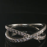 Platinum 950 and 0.50cttw Diamond Crossover Band Ring Size 7.5